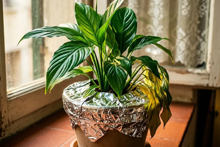 Il trucco con la stagnola per il tuo spatifillo che molti ignorano (e perché può rovinarsi senza accorgertene)